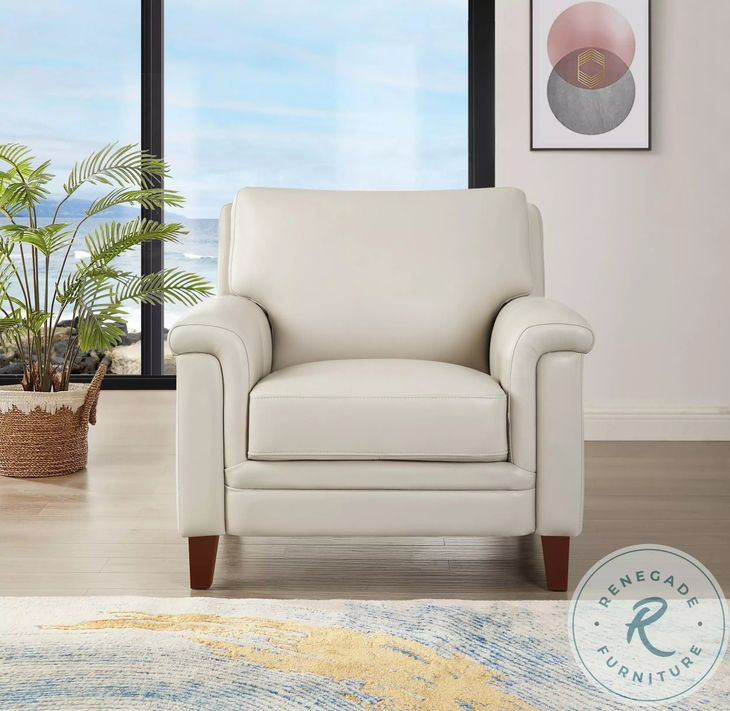 Wendover Vanilla Leather Upholstered Accent Chair