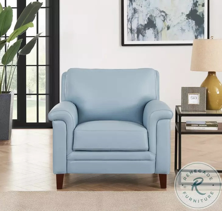 Wendover Spa Blue Top Grain Leather Chair