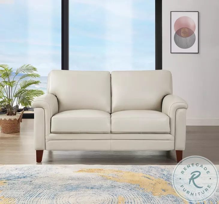 Wendover Vanilla Top Grain Leather Loveseat