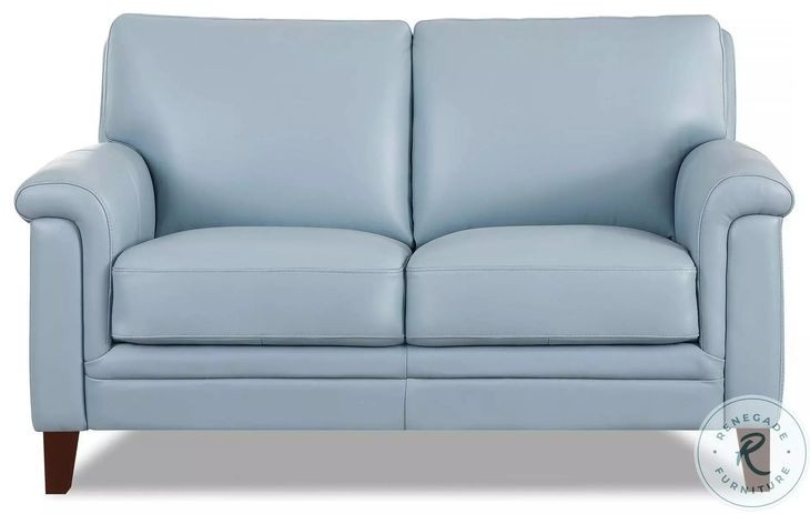 Wendover Spa Blue Leather 62" Loveseat