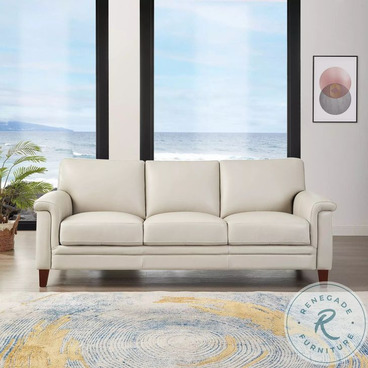 Wendover Vanilla Leather 84" Sofa