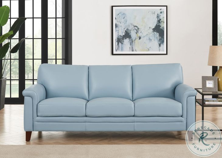 Wendover Spa Blue Top Grain Leather Sofa