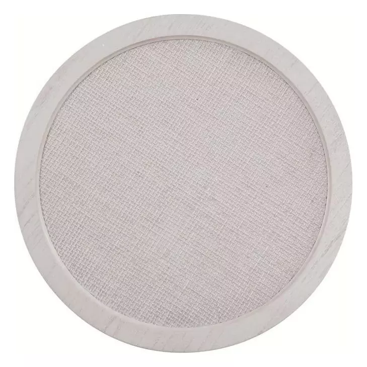 Korey White Wash Mindi 48" Round Glass Top Dining Table