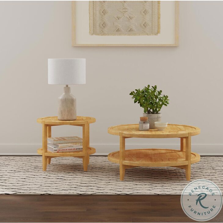 Camillo Maple Round Occasional Table Set from Coaster Furniture