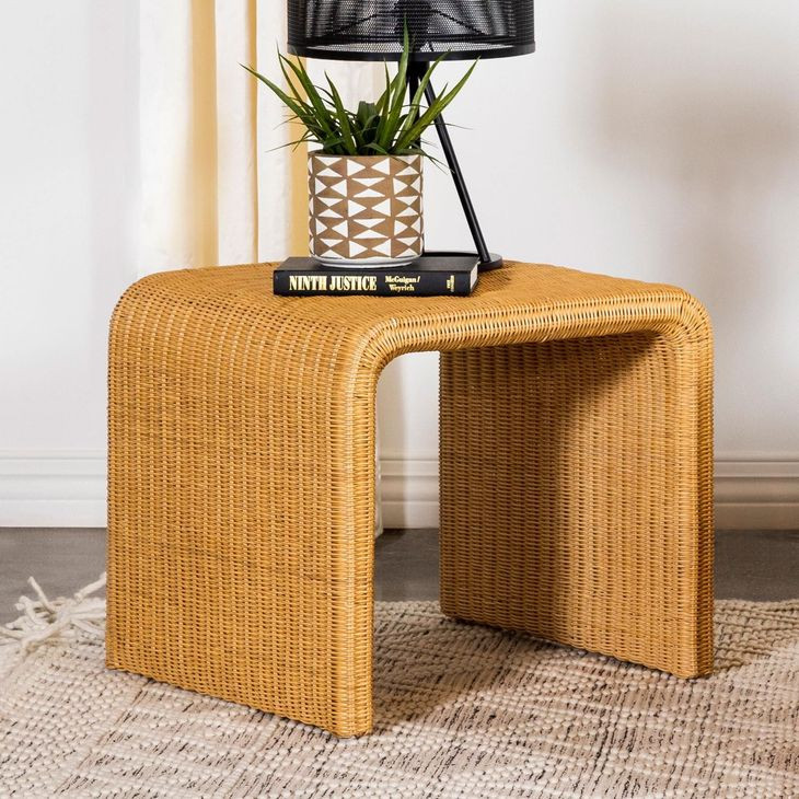Juanita Natural Square Rattan End Table