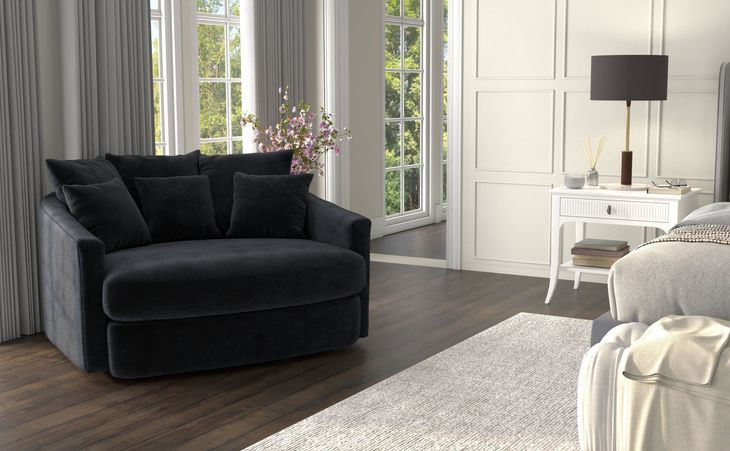 Matty Ebony 57" Cuddle Chaise