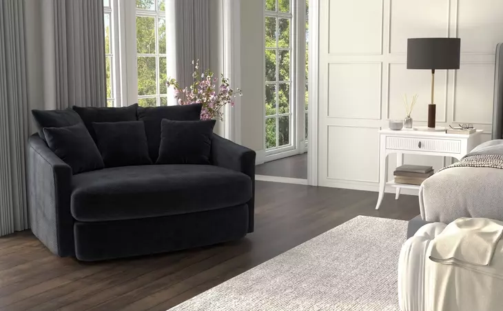 Matty Ebony 57" Cuddle Chaise