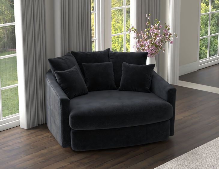 Matty Ebony 57" Cuddle Chaise