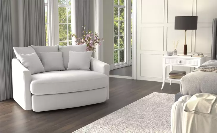 Matty White 57" Cuddle Chaise