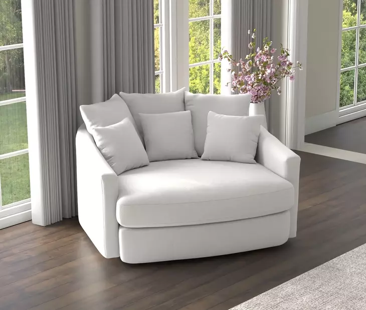 Matty White 57" Cuddle Chaise