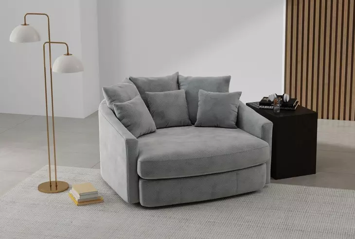 Matty Pewter 57" Cuddle Chaise
