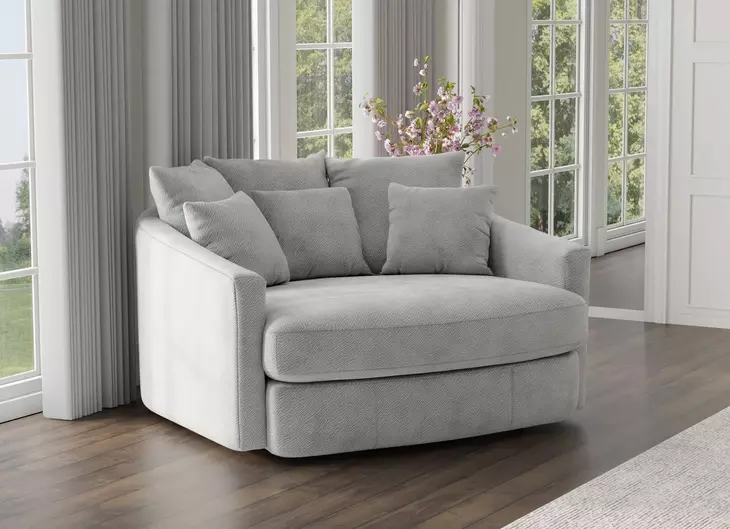 Matty Pewter 57" Cuddle Chaise