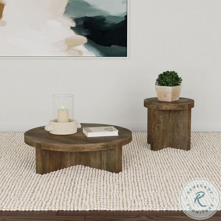 Kinkaid Brown Round End Table From Coaster Furniture Coleman Furniture