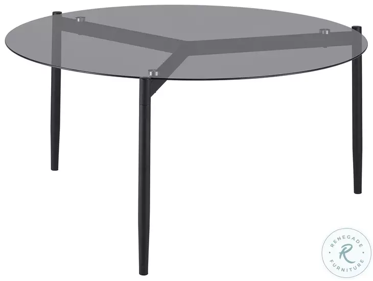 Rosalie Gray And Smoked Glass Top Round Coffee Table