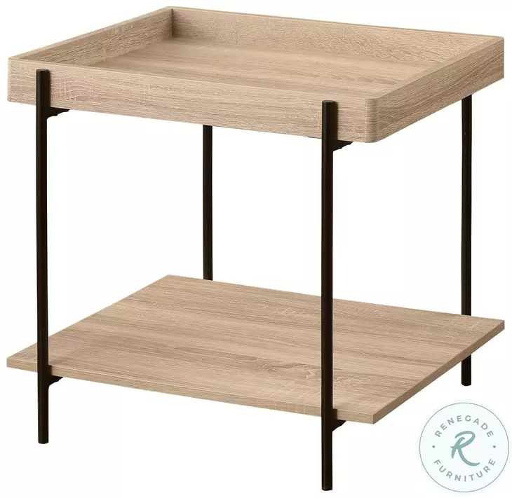 Fallon Natural And Black Rectangular Occasional Table Set