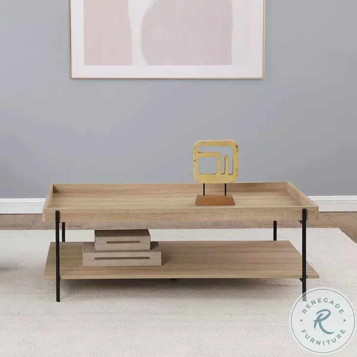 Fallon Natural And Black Rectangular Occasional Table Set