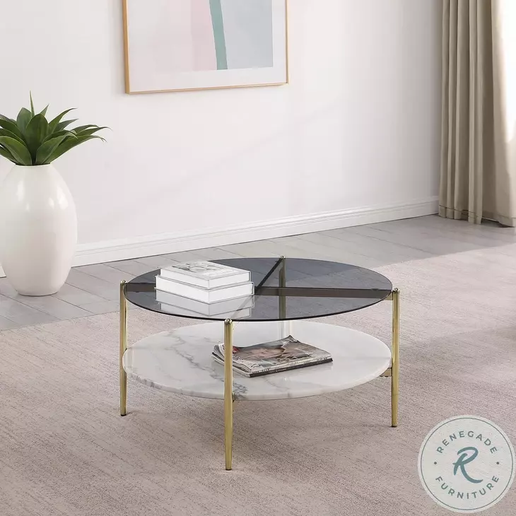 Jonelle Smoke And Gold Occasional Table Set