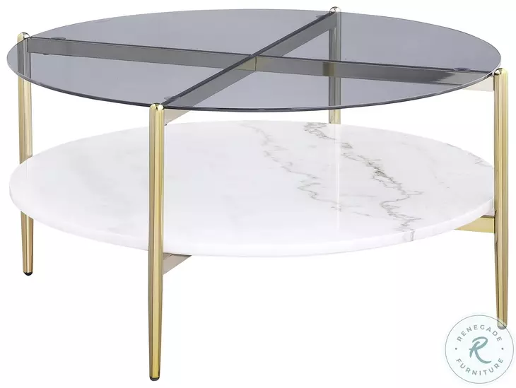 Jonelle Smoke And Gold Coffee Table