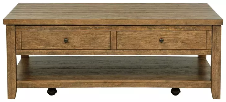 Payne Distressed Brown Rectangular Lift Top Coffee Table