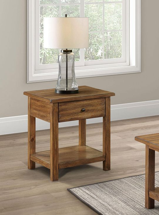 Payne Distressed Brown 1 Drawer End Table