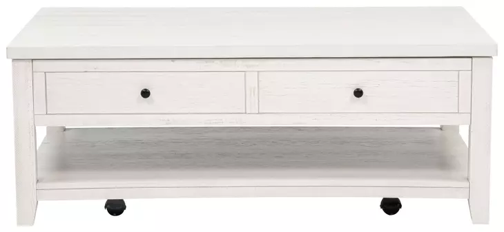 Payne Distressed White Rectangular Lift Top Coffee Table