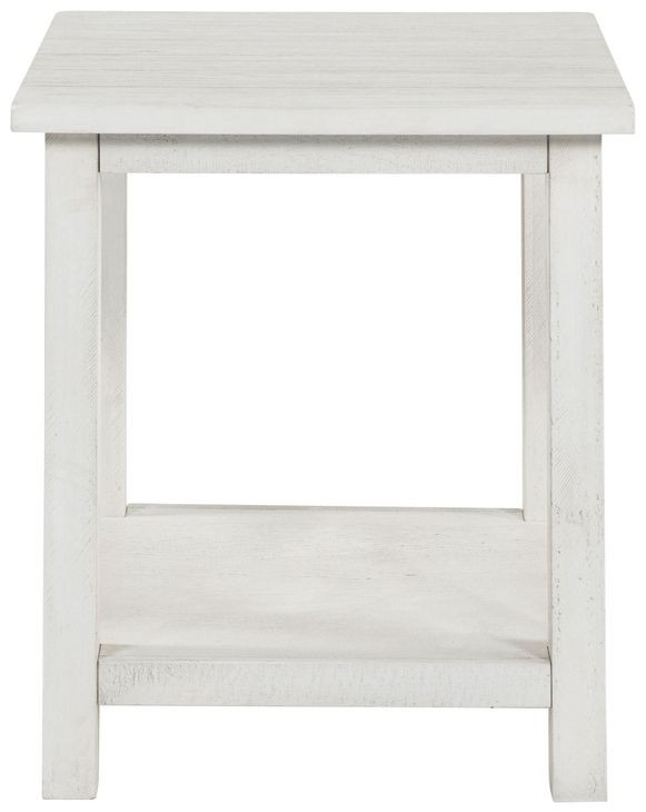 Payne Distressed White End Table