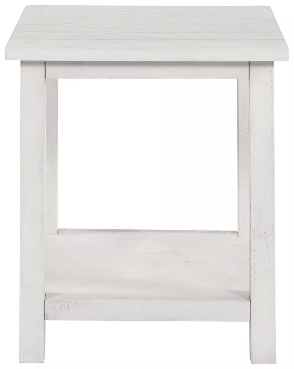 Payne Distressed White End Table