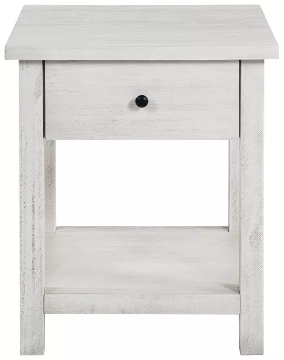 Payne Distressed White 1 Drawer End Table