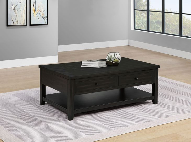 Payne Distressed Java Rectangular Lift Top Cocktail Table