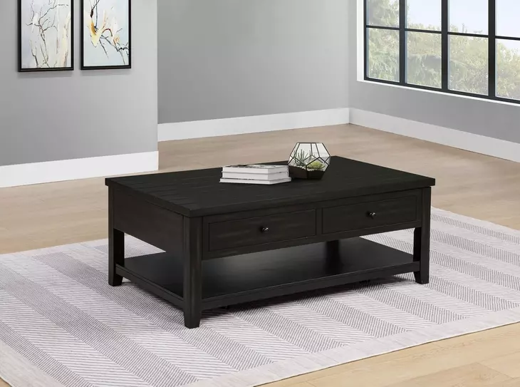 Payne Distressed Java Rectangular Lift Top Coffee Table