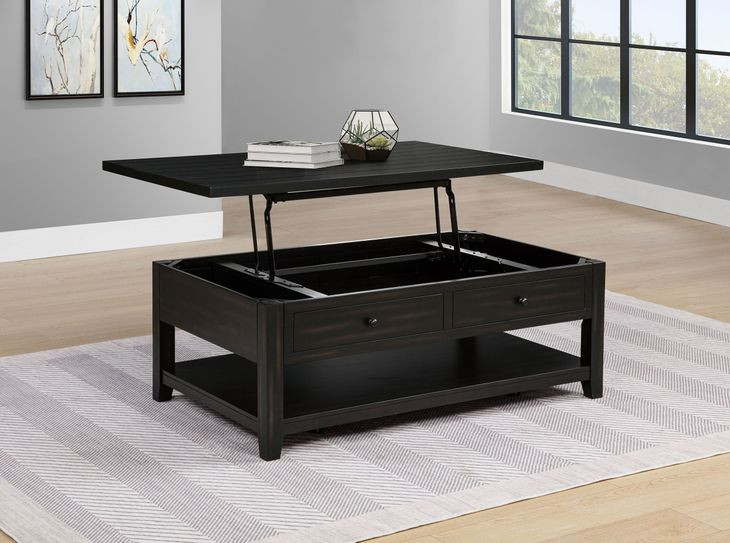 Payne Distressed Java Rectangular Lift Top Cocktail Table