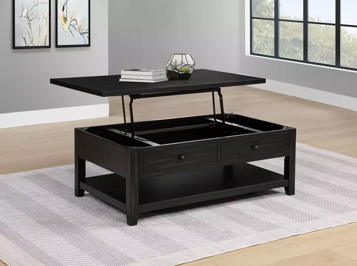 Payne Distressed Java Rectangular Lift Top Coffee Table