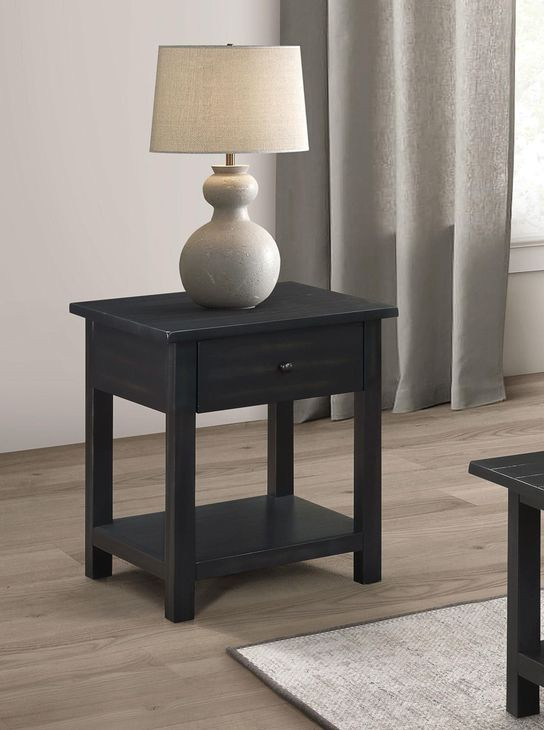 Payne Distressed Java 1 Drawer End Table