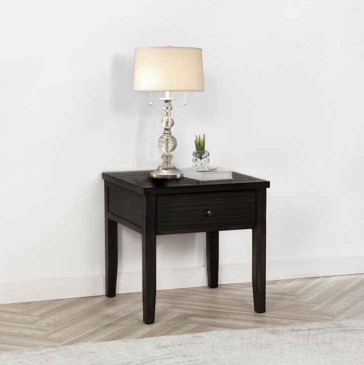 Concord Distressed Java 1 Drawer Square End Table