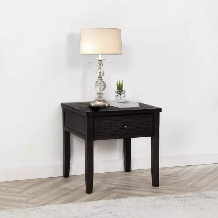 Concord Distressed Java 1 Drawer Square End Table