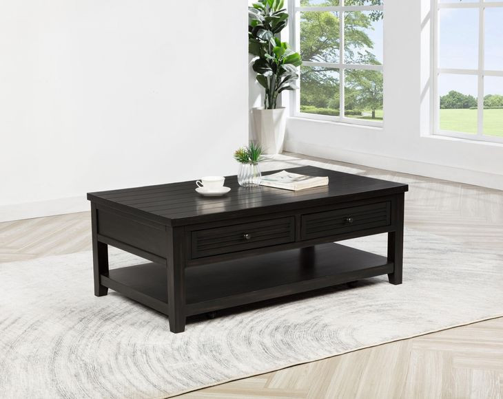 Concord Distressed Java 2 Drawer Rectangular Coffee Table