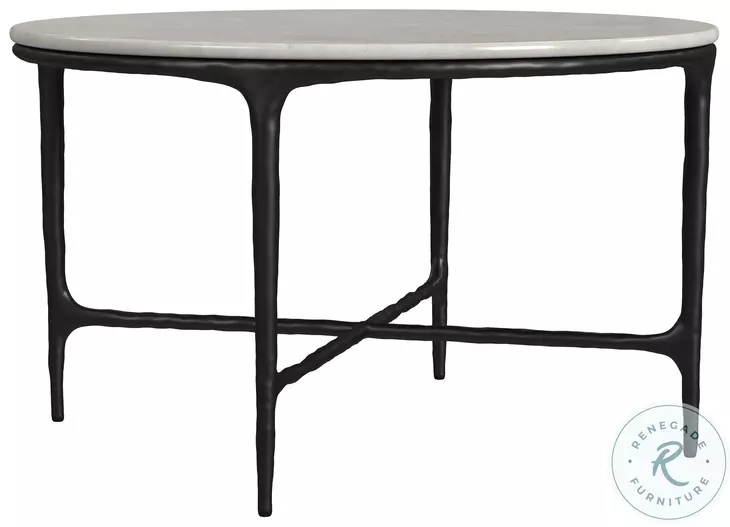 Hermas Black Marble Top Round Coffee Table