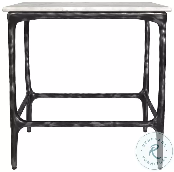 Ebby Antique Black 2 Piece Marble Top Nesting Occasional Table Set