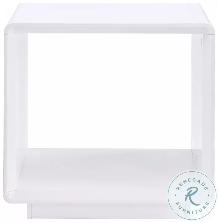 Paseo White High Gloss Rectangular Occasional Table Set