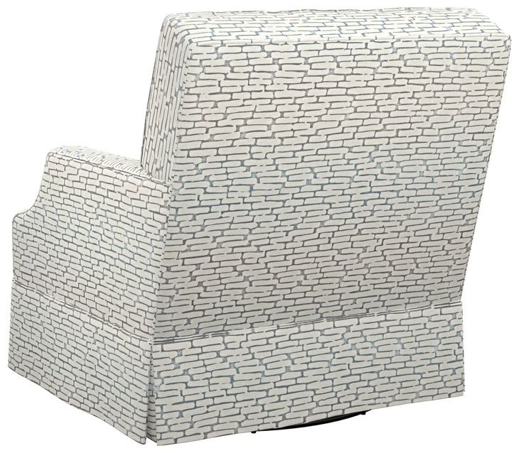 Courtney White Upholstered Swivel Chair with Pillow