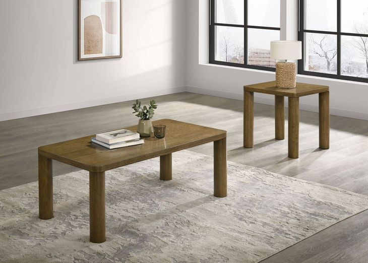 Castlewood Brown Oak Rectangular Occassional Table Set