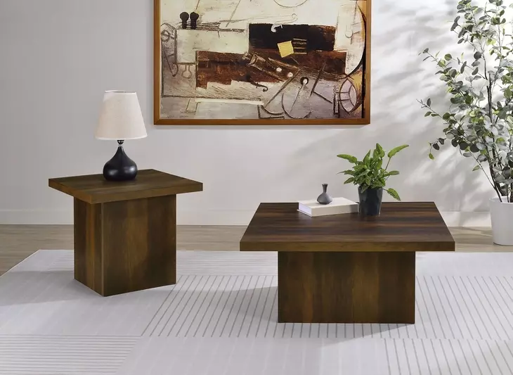 Devar Dark Pine Square Occassional Table Set