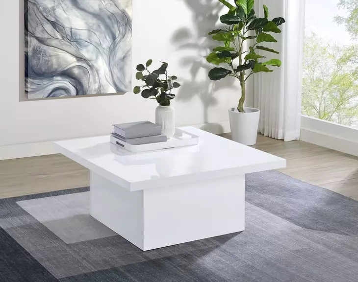 Devar White Square Occassional Table Set
