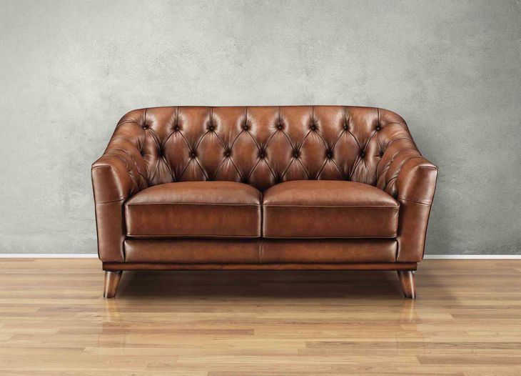 Lorwell Mocha Leather 61" Loveseat