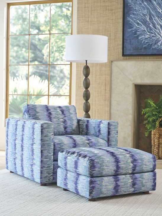 Key Biscayne Granville Indigo Upholstered Accent Chair