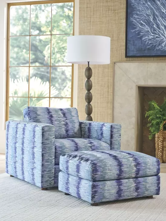 Key Biscayne Granville Indigo Upholstered Accent Chair