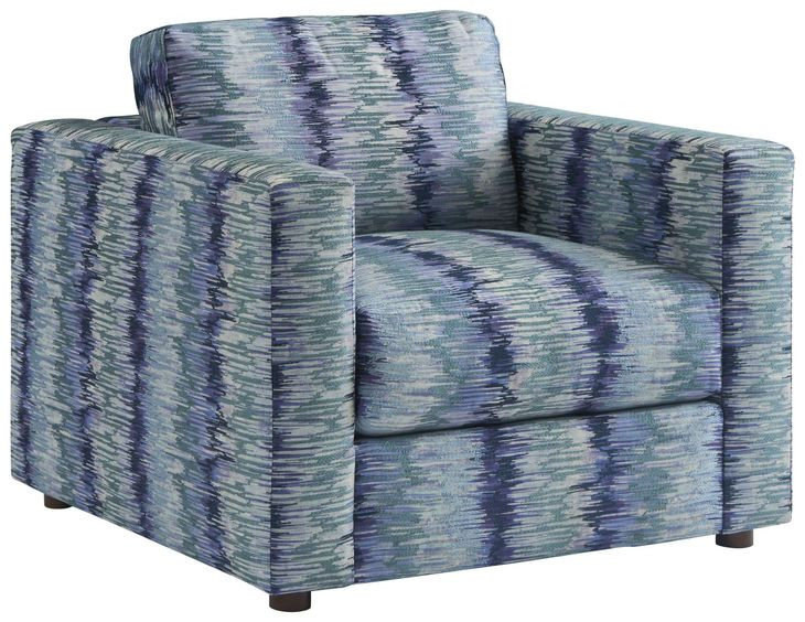 Key Biscayne Granville Indigo Upholstered Accent Chair