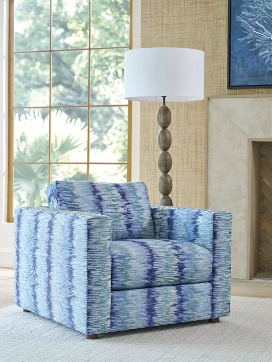 Key Biscayne Granville Indigo Upholstered Accent Chair