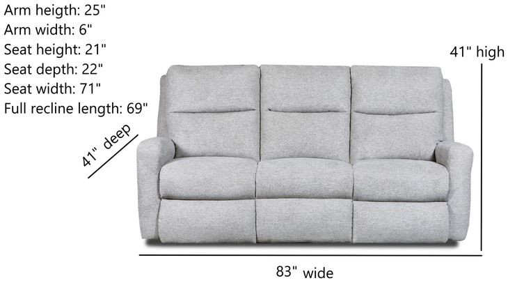 Metro Dove Performance Fabric 83" Reclining Sofa