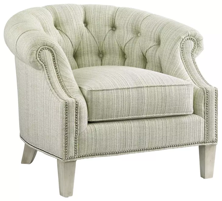 Kendrick Kensington Place Aqua Upholstered Lounge Chair with Nailhead Trim